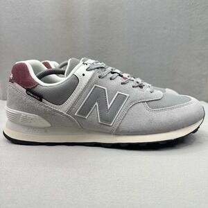 New Balance 574 Cordura Mens Size 12 (D) Shoes Grey / Brick Red Suede Sneakers